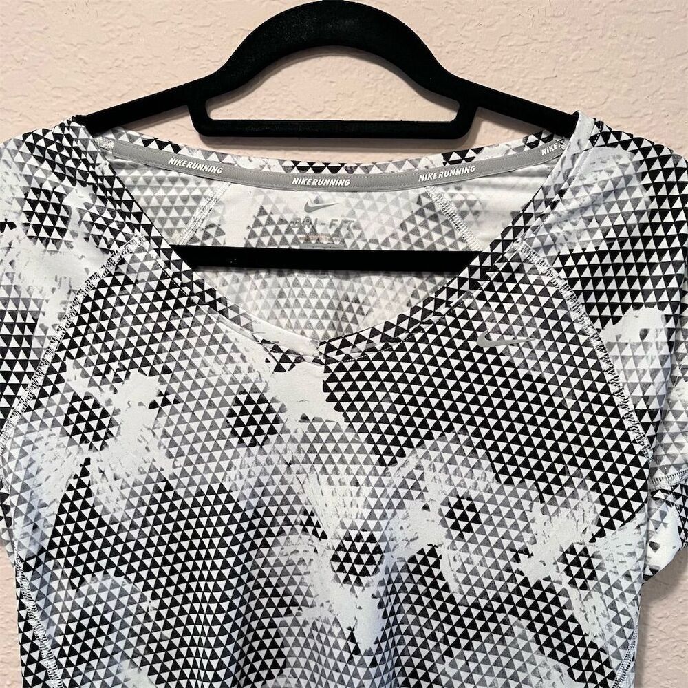 Nike M Dri-FIT Miler‎ Running T-Shirt Geometric Floral - Picture 4 of 7